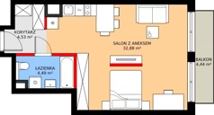1 pokój, mieszkanie 41,90 m², piętro 1, oferta nr A/6, Apartamenty Grzybowska 11, Warszawa, Śródmieście, Śródmieście Północne, ul. Grzybowska 11