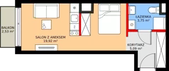 1 pokój, mieszkanie 28,75 m², piętro 4, oferta nr A/71, Apartamenty Grzybowska 11, Warszawa, Śródmieście, Śródmieście Północne, ul. Grzybowska 11
