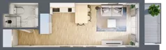 1 pokój, mieszkanie 26,84 m², piętro 1, oferta nr A/14, Apartamenty Grzybowska 11, Warszawa, Śródmieście, Śródmieście Północne, ul. Grzybowska 11