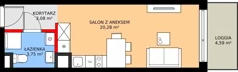 1 pokój, mieszkanie 27,11 m², piętro 7, oferta nr A/151, Apartamenty Grzybowska 11, Warszawa, Śródmieście, Śródmieście Północne, ul. Grzybowska 11