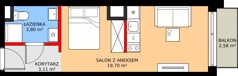 1 pokój, mieszkanie 26,61 m², piętro 3, oferta nr A/50, Apartamenty Grzybowska 11, Warszawa, Śródmieście, Śródmieście Północne, ul. Grzybowska 11