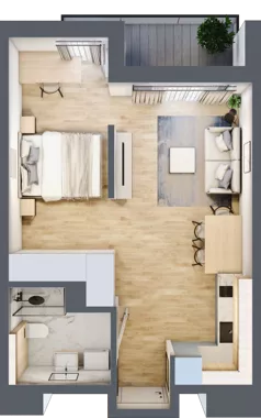 1 pokój, apartament 37,22 m², piętro 2, oferta nr A/39, Apartamenty Grzybowska 11, Warszawa, Śródmieście, Śródmieście Północne, ul. Grzybowska 11