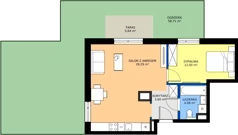2 pokoje, mieszkanie 47,97 m², parter, oferta nr B/67, Bokserska 71 etap 2.2, Warszawa, Ursynów, Wyczółki, ul. Bokserska 71