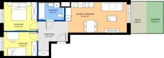 3 pokoje, mieszkanie 54,93 m², parter, oferta nr B/4, Bokserska 71 etap 2.2, Warszawa, Ursynów, Wyczółki, ul. Bokserska 71