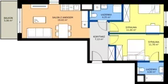 3 pokoje, mieszkanie 58,03 m², piętro 2, oferta nr B/9, Bokserska 71 etap 2.2, Warszawa, Ursynów, Wyczółki, ul. Bokserska 71