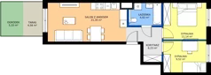 3 pokoje, mieszkanie 53,16 m², parter, oferta nr B/29, Bokserska 71 etap 2.2, Warszawa, Ursynów, Wyczółki, ul. Bokserska 71