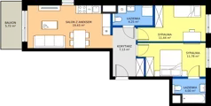 3 pokoje, mieszkanie 58,03 m², piętro 1, oferta nr B/5, Bokserska 71 etap 2.2, Warszawa, Ursynów, Wyczółki, ul. Bokserska 71