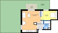 2 pokoje, mieszkanie 47,97 m², parter, oferta nr C/67, Bokserska 71 etap 2.2, Warszawa, Ursynów, Wyczółki, ul. Bokserska 71