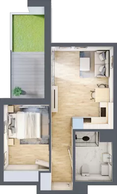 2 pokoje, mieszkanie 37,26 m², parter, oferta nr B/3, Metro Zachód 8 bud. B i D, Warszawa, Bemowo, Chrzanów, ul. Szeligowska