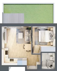 2 pokoje, mieszkanie 33,18 m², parter, oferta nr B/6, Metro Zachód 8 bud. B i D, Warszawa, Bemowo, Chrzanów, ul. Szeligowska