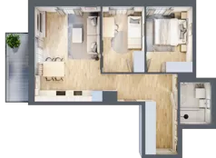 3 pokoje, mieszkanie 56,18 m², piętro 1, oferta nr B/78, Metro Zachód 8 bud. B i D, Warszawa, Bemowo, Chrzanów, ul. Szeligowska