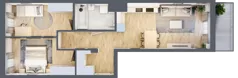3 pokoje, mieszkanie 59,23 m², piętro 1, oferta nr B/75, Metro Zachód 8 bud. B i D, Warszawa, Bemowo, Chrzanów, ul. Szeligowska
