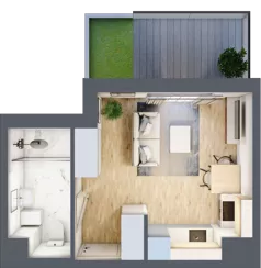 1 pokój, mieszkanie 25,30 m², parter, oferta nr B/4, Metro Zachód 8 bud. B i D, Warszawa, Bemowo, Chrzanów, ul. Szeligowska