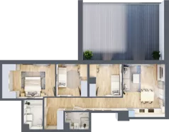 4 pokoje, mieszkanie 74,17 m², piętro 1, oferta nr B/46, Metro Zachód 8 bud. B i D, Warszawa, Bemowo, Chrzanów, ul. Szeligowska