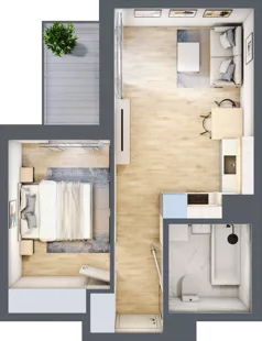 2 pokoje, mieszkanie 37,35 m², piętro 1, oferta nr B/11, Metro Zachód 8 bud. B i D, Warszawa, Bemowo, Chrzanów, ul. Szeligowska