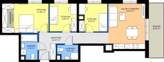 4 pokoje, mieszkanie 74,14 m², piętro 2, oferta nr B/52, Metro Zachód 8 bud. B i D, Warszawa, Bemowo, Chrzanów, ul. Szeligowska