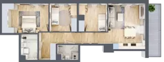 4 pokoje, mieszkanie 74,14 m², piętro 2, oferta nr B/52, Metro Zachód 8 bud. B i D, Warszawa, Bemowo, Chrzanów, ul. Szeligowska