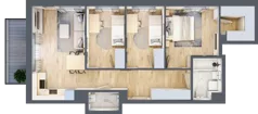 4 pokoje, mieszkanie 68,84 m², piętro 1, oferta nr B/15, Metro Zachód 8 bud. B i D, Warszawa, Bemowo, Chrzanów, ul. Szeligowska