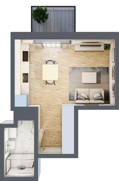 1 pokój, mieszkanie 25,43 m², piętro 4, oferta nr B/65, Metro Zachód 8 bud. B i D, Warszawa, Bemowo, Chrzanów, ul. Szeligowska