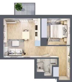 2 pokoje, mieszkanie 35,89 m², piętro 1, oferta nr B/48, Metro Zachód 8 bud. B i D, Warszawa, Bemowo, Chrzanów, ul. Szeligowska