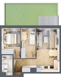 3 pokoje, mieszkanie 49,32 m², parter, oferta nr B/72, Metro Zachód 8 bud. B i D, Warszawa, Bemowo, Chrzanów, ul. Szeligowska