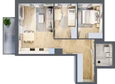 3 pokoje, mieszkanie 56,20 m², piętro 4, oferta nr B/93, Metro Zachód 8 bud. B i D, Warszawa, Bemowo, Chrzanów, ul. Szeligowska