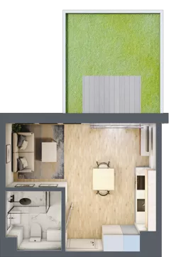 1 pokój, mieszkanie 25,21 m², parter, oferta nr D/81, Metro Zachód 8 bud. B i D, Warszawa, Bemowo, Chrzanów, ul. Szeligowska