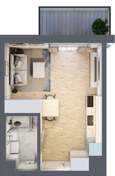 1 pokój, mieszkanie 25,35 m², piętro 4, oferta nr D/116, Metro Zachód 8 bud. B i D, Warszawa, Bemowo, Chrzanów, ul. Szeligowska