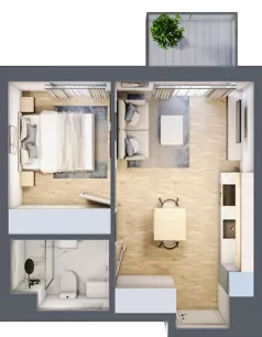 2 pokoje, mieszkanie 32,57 m², piętro 3, oferta nr D/23, Metro Zachód 8 bud. B i D, Warszawa, Bemowo, Chrzanów, ul. Szeligowska