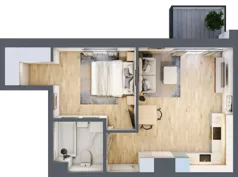 2 pokoje, mieszkanie 40,71 m², piętro 1, oferta nr D/44, Metro Zachód 8 bud. B i D, Warszawa, Bemowo, Chrzanów, ul. Szeligowska