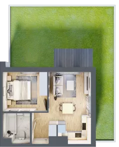 2 pokoje, mieszkanie 35,24 m², parter, oferta nr D/87, Metro Zachód 8 bud. B i D, Warszawa, Bemowo, Chrzanów, ul. Szeligowska