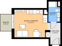 1 pokój, mieszkanie 26,48 m², piętro 2, oferta nr D/97, Metro Zachód 8 bud. B i D, Warszawa, Bemowo, Chrzanów, ul. Szeligowska