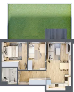 3 pokoje, mieszkanie 51,56 m², parter, oferta nr D/36, Metro Zachód 8 bud. B i D, Warszawa, Bemowo, Chrzanów, ul. Szeligowska
