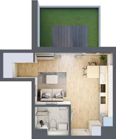 1 pokój, mieszkanie 27,83 m², parter, oferta nr D/43, Metro Zachód 8 bud. B i D, Warszawa, Bemowo, Chrzanów, ul. Szeligowska
