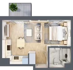1 pokój, mieszkanie 29,45 m², piętro 4, oferta nr D/79, Metro Zachód 8 bud. B i D, Warszawa, Bemowo, Chrzanów, ul. Szeligowska