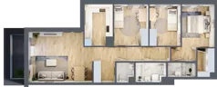 4 pokoje, mieszkanie 89,82 m², piętro 1, oferta nr D/50, Metro Zachód 8 bud. B i D, Warszawa, Bemowo, Chrzanów, ul. Szeligowska
