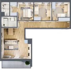 4 pokoje, mieszkanie 80,16 m², piętro 1, oferta nr D/90, Metro Zachód 8 bud. B i D, Warszawa, Bemowo, Chrzanów, ul. Szeligowska