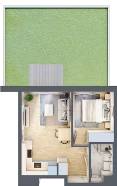 2 pokoje, mieszkanie 33,18 m², piętro 1, oferta nr B/13, Metro Zachód 8 bud. B i D, Warszawa, Bemowo, Chrzanów, ul. Szeligowska