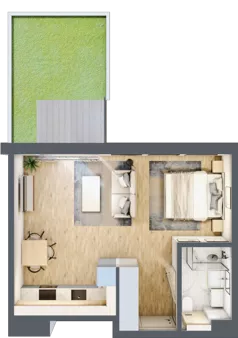 1 pokój, mieszkanie 34,72 m², parter, oferta nr A/39, Osiedle Wilno 8, Warszawa, Targówek, Elsnerów, ul. Bukowiecka