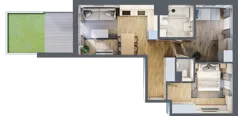 2 pokoje, mieszkanie 53,47 m², parter, oferta nr A/21, Osiedle Wilno 8, Warszawa, Targówek, Elsnerów, ul. Bukowiecka