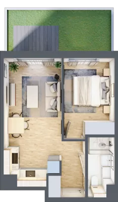 2 pokoje, mieszkanie 32,68 m², piętro 3, oferta nr A/53, Osiedle Wilno 8, Warszawa, Targówek, Elsnerów, ul. Bukowiecka