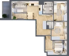4 pokoje, mieszkanie 63,81 m², piętro 1, oferta nr A/26, Osiedle Wilno 8, Warszawa, Targówek, Elsnerów, ul. Bukowiecka