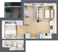 1 pokój, mieszkanie 27,75 m², piętro 2, oferta nr A/6, Osiedle Wilno 8, Warszawa, Targówek, Elsnerów, ul. Bukowiecka