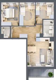 4 pokoje, mieszkanie 65,22 m², piętro 2, oferta nr A/50, Osiedle Wilno 8, Warszawa, Targówek, Elsnerów, ul. Bukowiecka