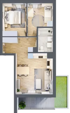 3 pokoje, mieszkanie 50,81 m², parter, oferta nr A/37, Osiedle Wilno 8, Warszawa, Targówek, Elsnerów, ul. Bukowiecka