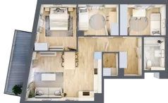 4 pokoje, mieszkanie 68,48 m², piętro 1, oferta nr A/3, Osiedle Wilno 8, Warszawa, Targówek, Elsnerów, ul. Bukowiecka