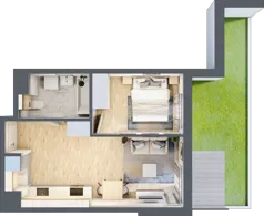 2 pokoje, mieszkanie 37,44 m², parter, oferta nr A/4, Osiedle Urbino 4, Warszawa, Włochy, Raków, ul. Szybka