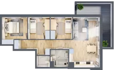 4 pokoje, mieszkanie 74,51 m², piętro 4, oferta nr A/28, Osiedle Urbino 4, Warszawa, Włochy, Raków, ul. Szybka