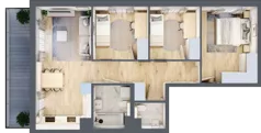 4 pokoje, mieszkanie 70,87 m², piętro 5, oferta nr A/60, Osiedle Urbino 4, Warszawa, Włochy, Raków, ul. Szybka