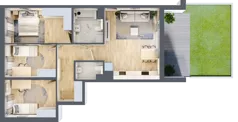 4 pokoje, mieszkanie 76,41 m², parter, oferta nr A/39, Osiedle Urbino 4, Warszawa, Włochy, Raków, ul. Szybka